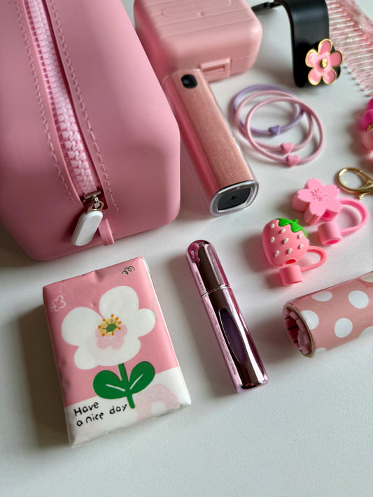 🩷 Pink Car Essentials Set - Light, Pretty & Soft