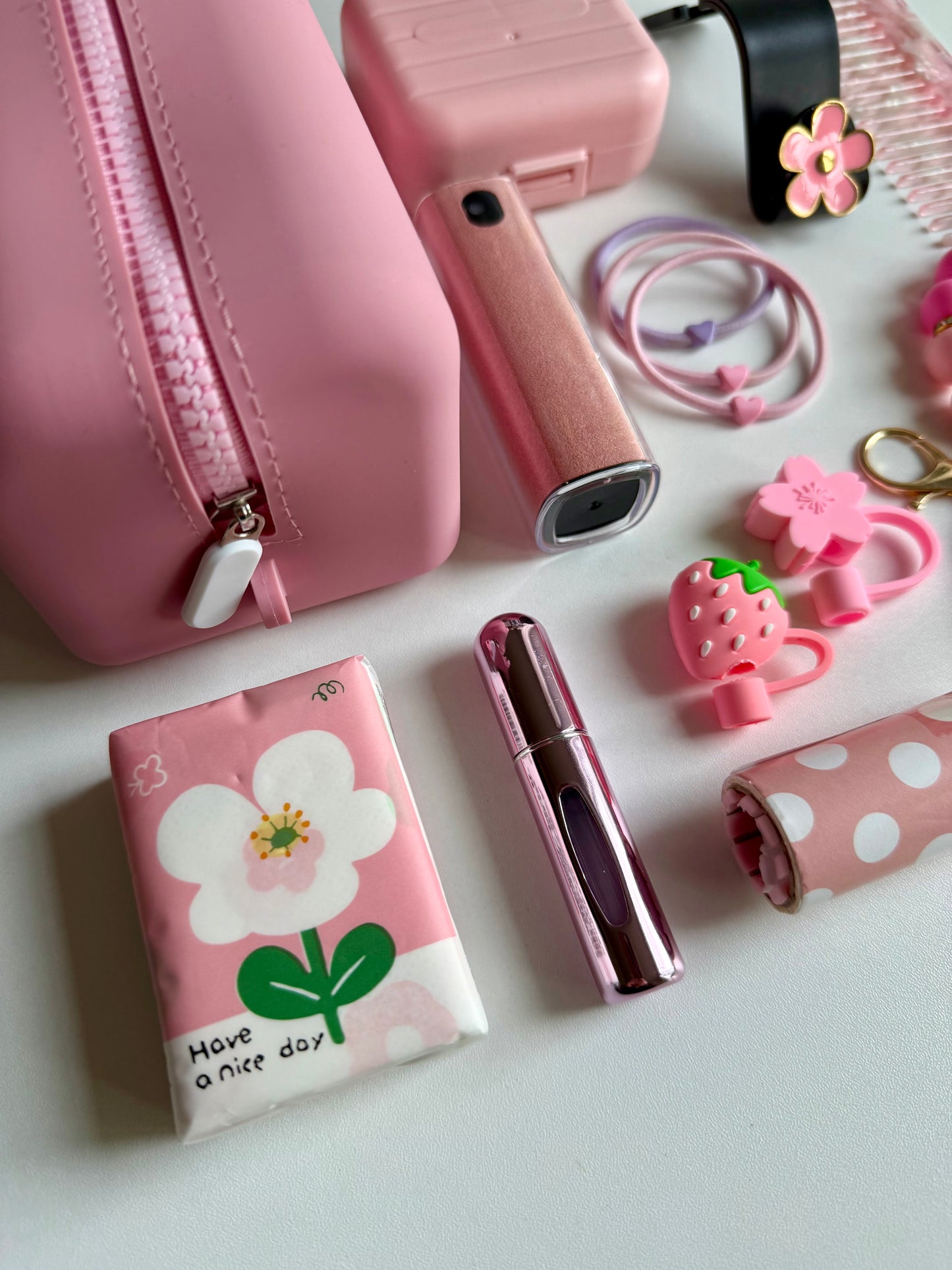 🩷 Pink Car Essentials Set - Light, Pretty & Soft