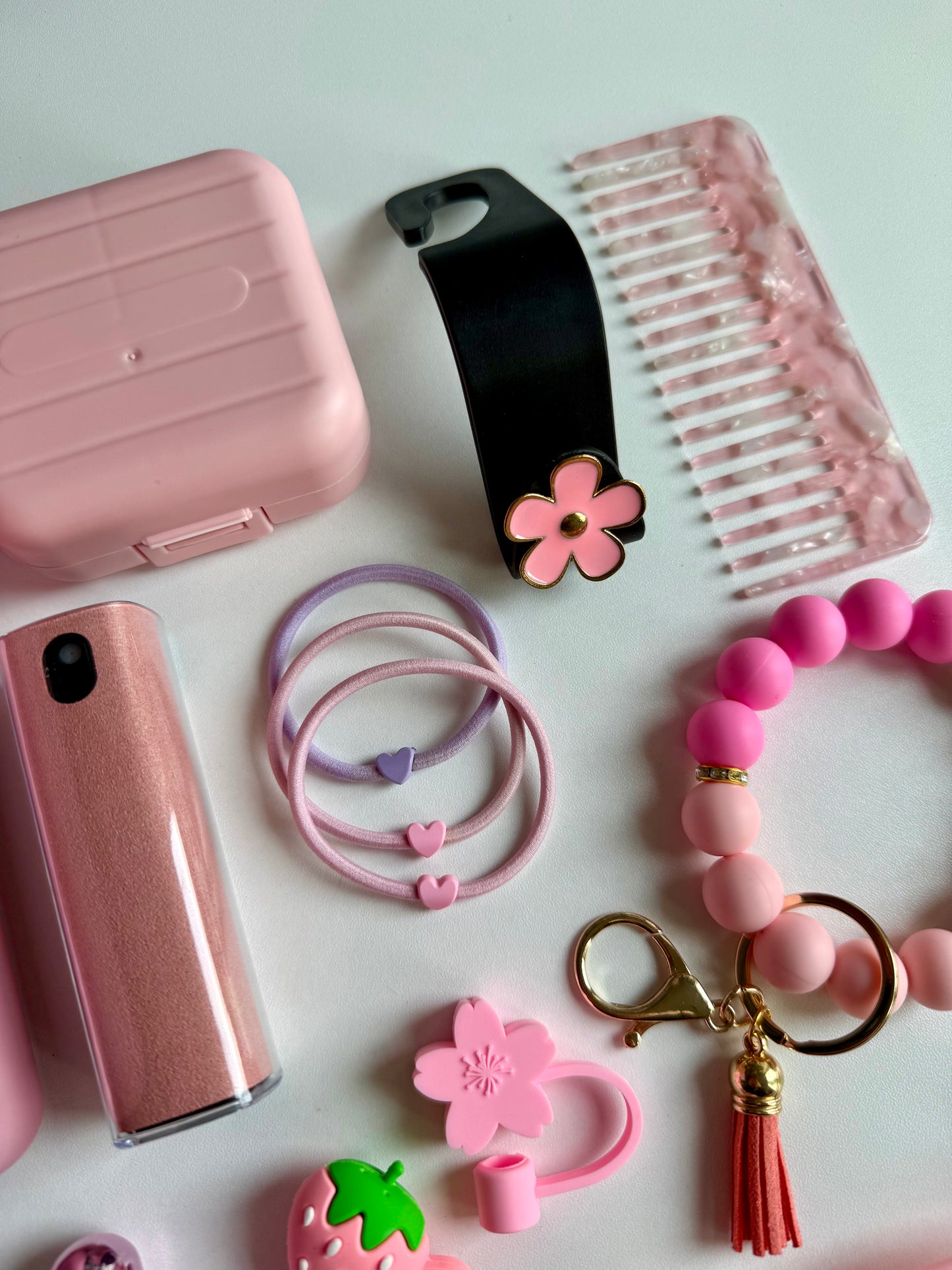🩷 Pink Car Essentials Set - Light, Pretty & Soft
