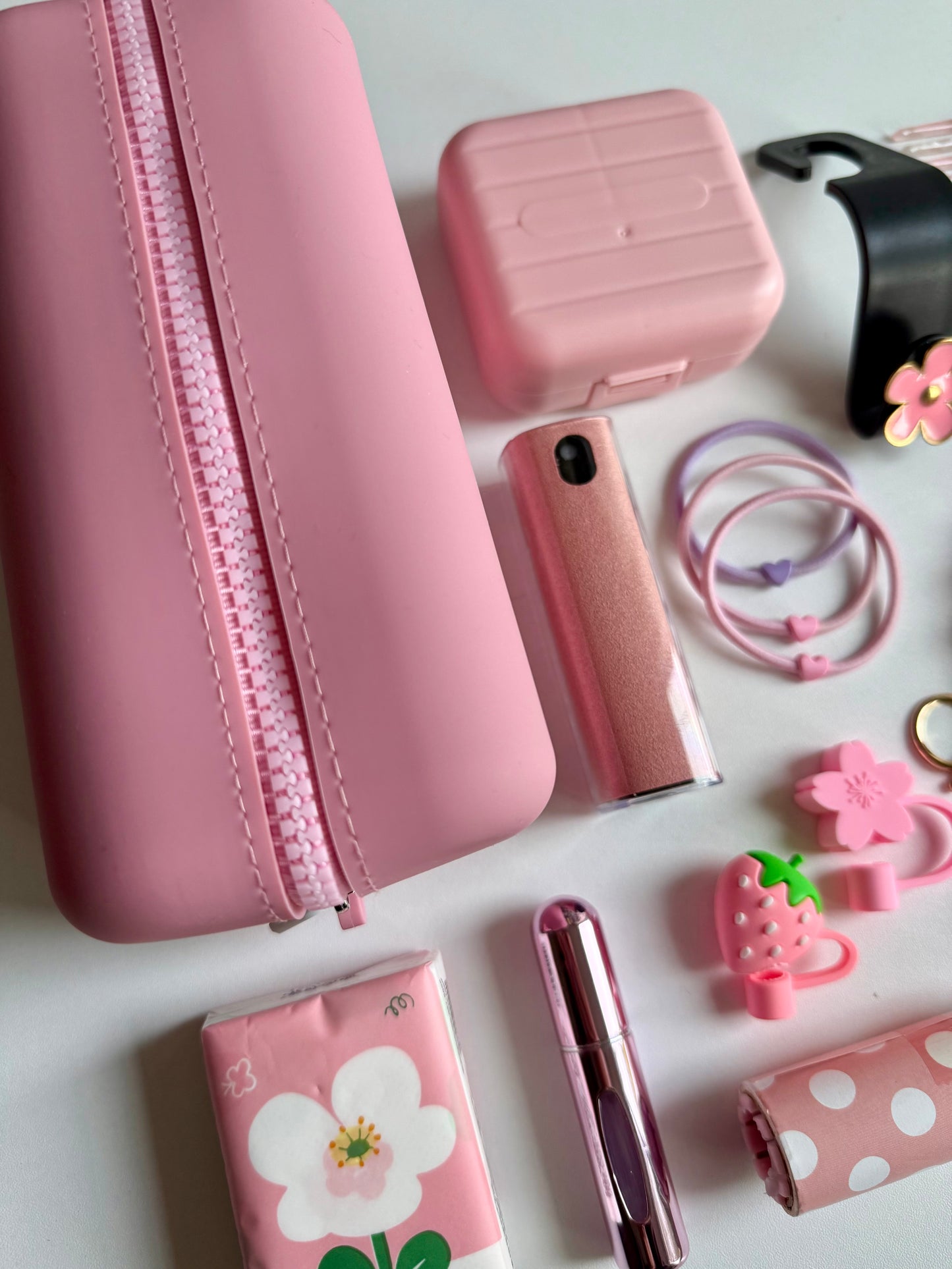 🩷 Pink Car Essentials Set - Light, Pretty & Soft